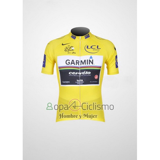 Garmin Lider Ropa Ciclismo Culotte Corto 2011 Hombre Mangas Cortas AMarillo